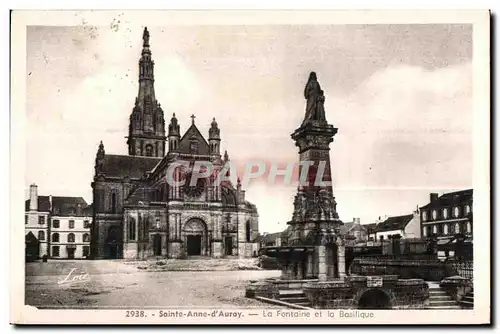 Cartes postales Sainte Anne d Auray La Fontaine et la Basilique