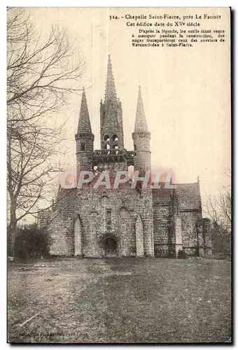 Ansichtskarte AK Chapelle Saint Fiacre pres Le Faouet Cet edifice date du XV siecle D apres la legende les outils