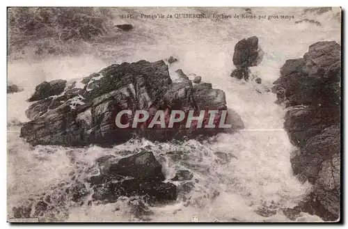 Ansichtskarte AK Prequ ile de Quiberon Rochers de Kerne par gros temps