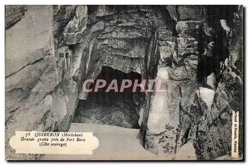 Ansichtskarte AK Quiberon(Morbihan) Grande grotte pres de Port Bara (Cote sauvage)