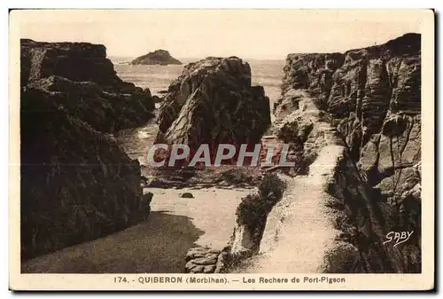 Ansichtskarte AK Quiberon(Morbihan) Les Rochers de Port Pigeon