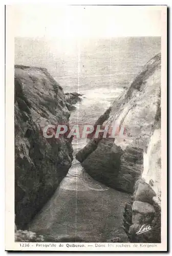 Ansichtskarte AK Presqu ile de Quiberon Dans les rochers de Kergroix