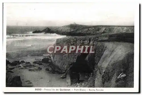 Ansichtskarte AK Presqu ile de Quiberon Port Blanc Roche Percee