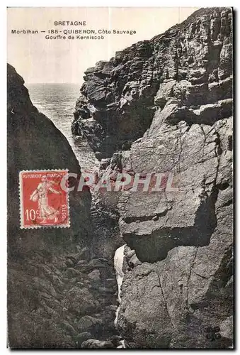 Cartes postales Bretagne Morbihan Quiberon Cote Sauvage Gouffre de Kerniscob