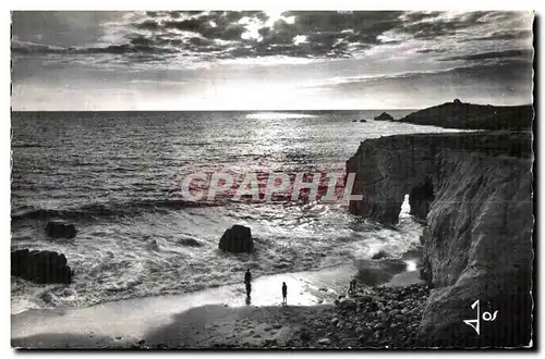 Ansichtskarte AK Cotes de Bretagne Presqu ile de Quiberon(Morbihhan) La Cote Sauvage Coucher de Soleil sur l Arch