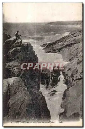 Cartes postales Quiberon Le Trou du Souffleur Pecheur