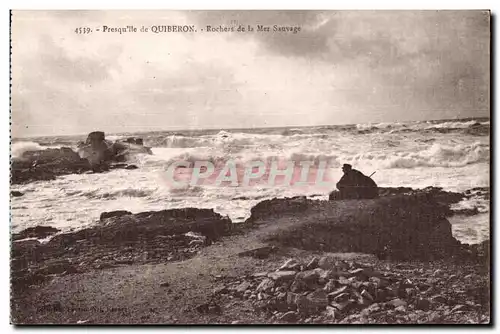 Ansichtskarte AK Quiberon Presqu ile de Rochers de la Mer Sauvage