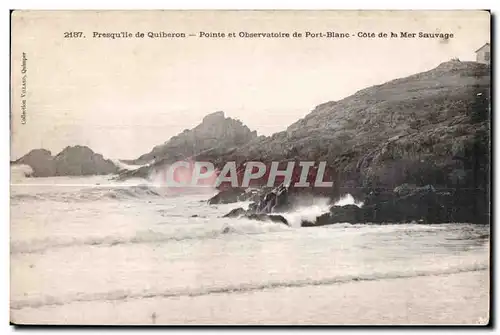 Cartes postales Quiberon Pointe et Observatoire de Port Blanc Cote de Mer Sauvage