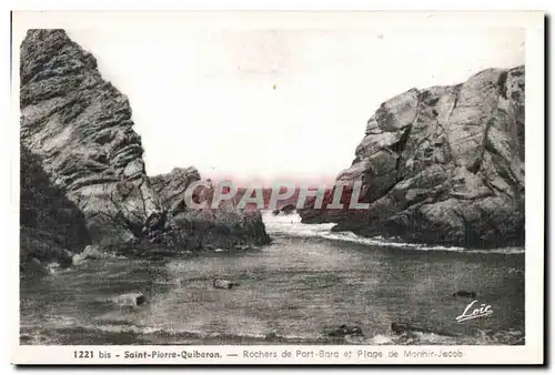 Cartes postales Quiberon Bis Saint Pierre Rochers de Port Bara et Plage de