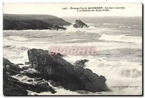 Ansichtskarte AK Presquile de Quiberon La mer Sauvage a la pointe de Poul Plate