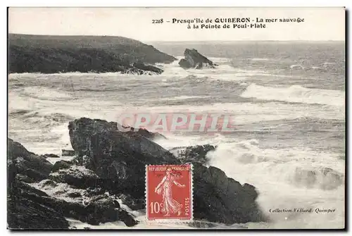 Ansichtskarte AK Presquile de Quiberon La mer Sauvage a la pointe de Poul Plate