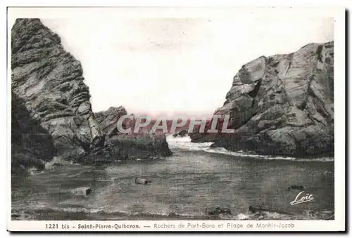 Ansichtskarte AK Saint Pierre Quiberon Rochers de Port Bara et plage de Monhit Jocab