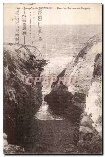 Ansichtskarte AK Presqu ile de Quiberon Dans les Rochers de Kergroix