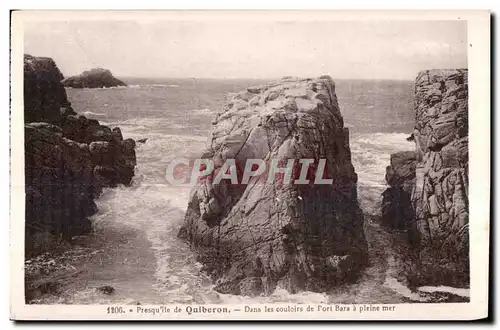 Cartes postales Presqu ile de Quiberon Dans les couloirs de port Bara a pleine mer