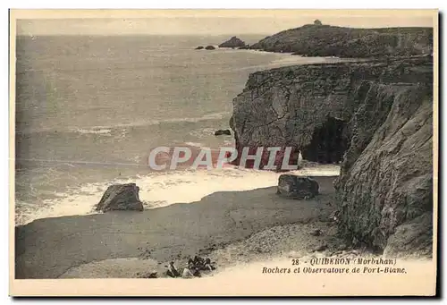 Cartes postales Quiberon (Morbihan) Rochers et Observatoure de Port Blance