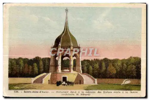Ansichtskarte AK Sainte Anne D Auray Monument eleve a la memoire des Bretons morts a la Guerre