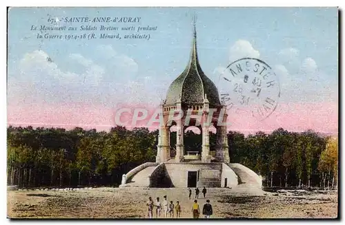 Cartes postales Sainte Anne D Auray Le Monument aux Soldats bretons morts Pendant