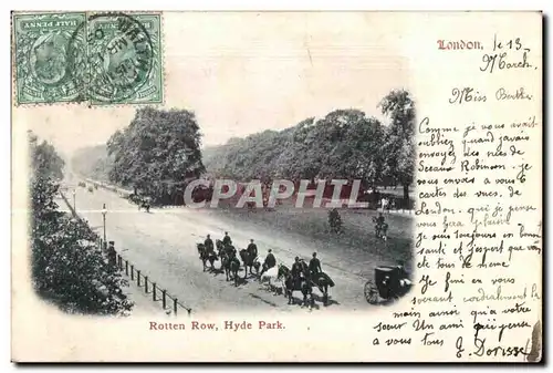 Ansichtskarte AK London Rotten Row Hyde Park Cheval Horse