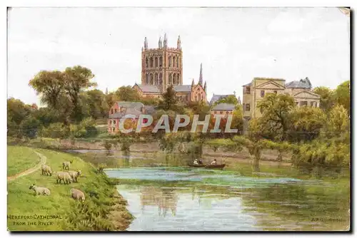 Ansichtskarte AK Hereford Cathedral From The River