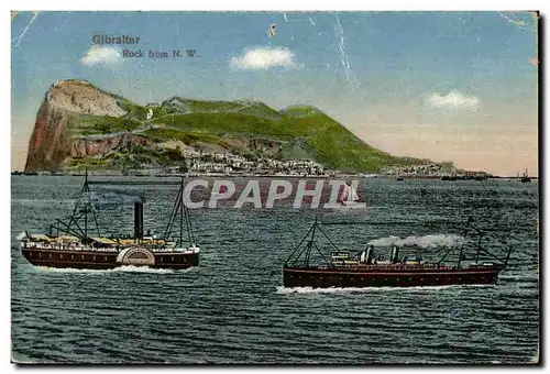 Cartes postales Gibraltar Rock from NW Bateaux