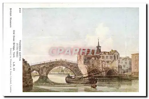 Cartes postales Thomas Girtin Old Ouse Bridge York