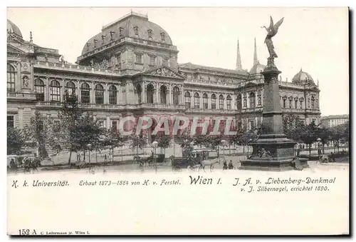 Cartes postales Universitat Erbaut von Ferstel Wien J A V Liebenberg Denkal