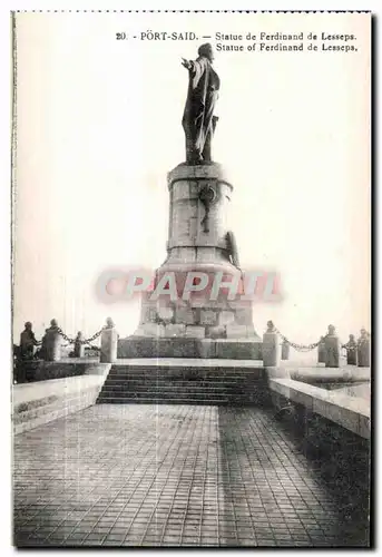 Cartes postales Port Said Statue de Fredinand de Lesseps Statue of Fredinand de Lesseps Egypt Egypte