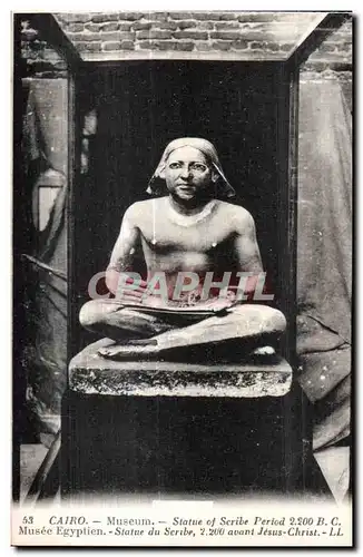 Cartes postales Cairo Museum Statue of Scribe Period B C Musee Egyptien Statue du Scribe avant Jesus Christ