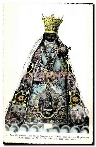 CARTE SYSTEME Aan de voeten van Vrouw van Halle hek ik voor gebeden Aux pieds de hal prie pour vous