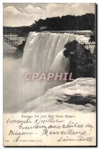 Cartes postales American Fall from Goat Island Niagara