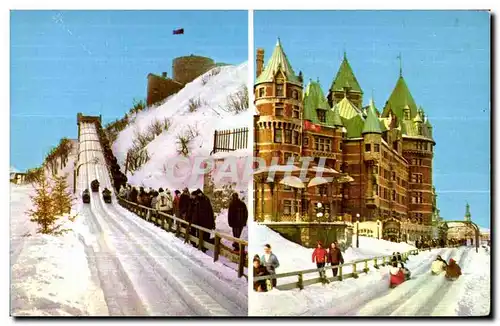 Cartes postales Plaisirs d hiver a milles a l heure sur la terrase dufferin quebec canada