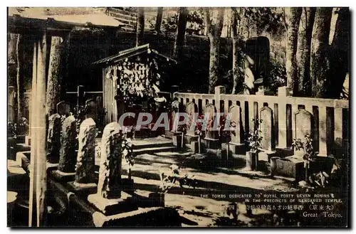 Cartes postales The tombs dcdicated to royal forty seven ronins in the frecinces of sengakuji temple great tokyo