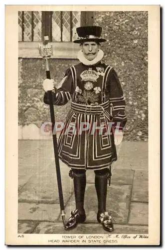 Cartes postales Tower of London Head Warder in StateDress Folklore Costume