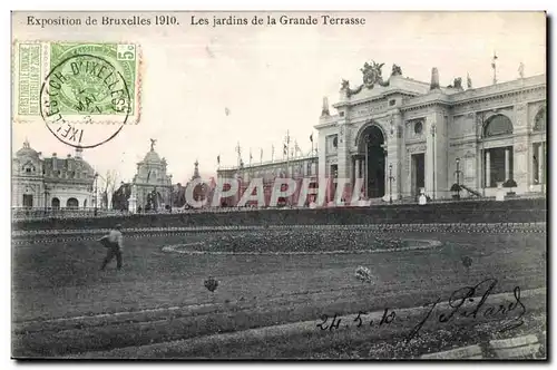 Cartes postales Exposition de Bruxelles Les Jardins de la Grande Terrasse