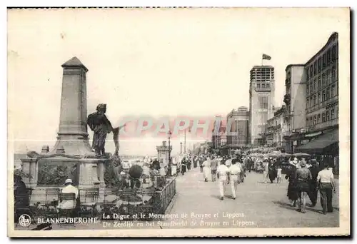 Cartes postales Blankenberohe La Digue et le Monument de Brayae et Lippens De Zeedijk en het