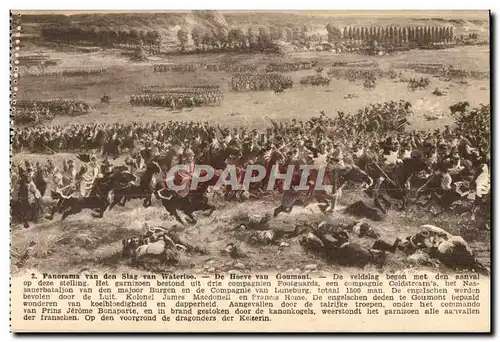 Ansichtskarte AK Panorama van den Slag van Waterloo de Hoeve Goumont de veldsing begon met nanvai