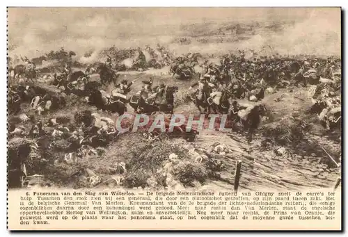 Cartes postales Panorama van den Slag van Waterloo De brigade Nederlandsche ruiterij van Ghigny snelt hulp Tussc
