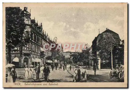 Cartes postales Trier Bahnhofstrasse und Bahnhof