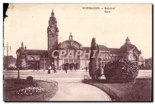 Cartes postales Wiesbaden Bahnof Gare