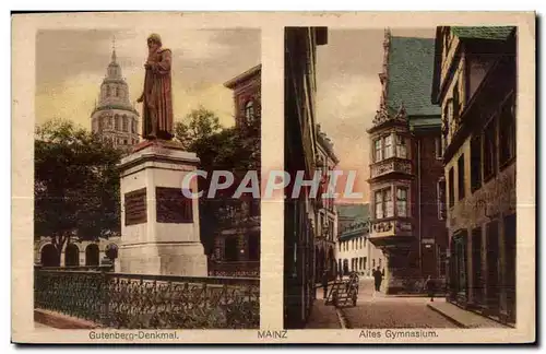 Cartes postales Gutenberg Denkmal Mainz Altes Gymnasium