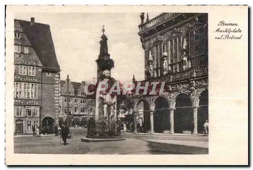 Cartes postales Bremen Harktplatz mit Roland