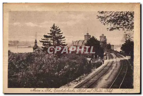 Cartes postales Mainz a Rh Eisenbahrbrucks Blick and Ruder Klick