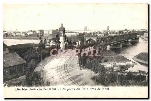 Cartes postales Die Rheinbriicken bei Kehi Les Ponts du Rhin pres de Kehl