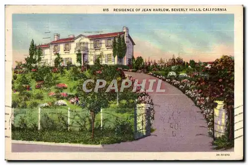 Cartes postales Residence of Jean harlow Beverly Hills California