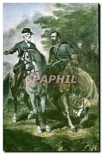 Cartes postales Last Meeting Of Lee And Jackson Chancel lorsville Battlefield Fredericksburg and Spot Militaria