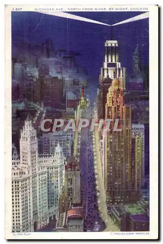 Cartes postales Michigan Ave North From River By Night Chicago
