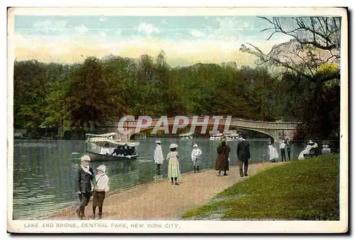 Ansichtskarte AK Lake And Bridge Central Park New York City