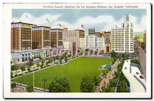 Cartes postales Pershing Square Showing the Los Angeles Biltmore Los Angeles California