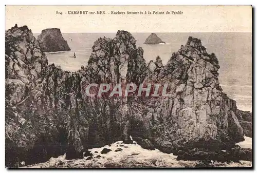 Camaret sur Mer - Rochers festonnes a la Pointe de Penhir - Ansichtskarte AK