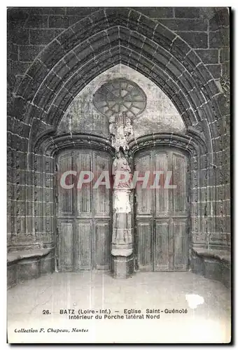 Ansichtskarte AK Batz Eglise Saint Guenole Inerieur du Porche lateral Nord